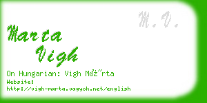 marta vigh business card